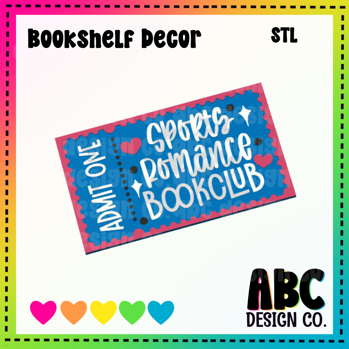 Sports Romance - Bookshelf Decor - STL & 3mf - Digital Download