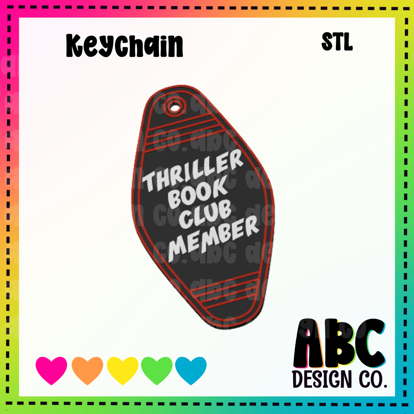 Thriller Book Club - Key Chain - STL & 3mf - Digital Download