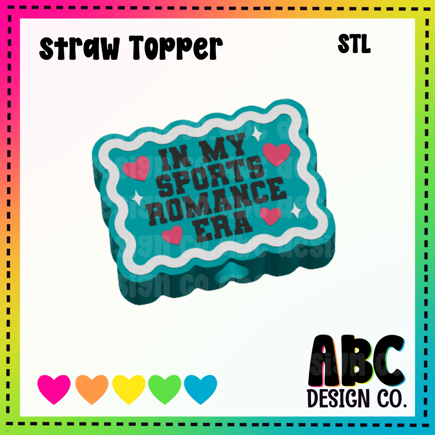 Sports Romance Era - Straw Topper - STL & 3mf - Digital Download