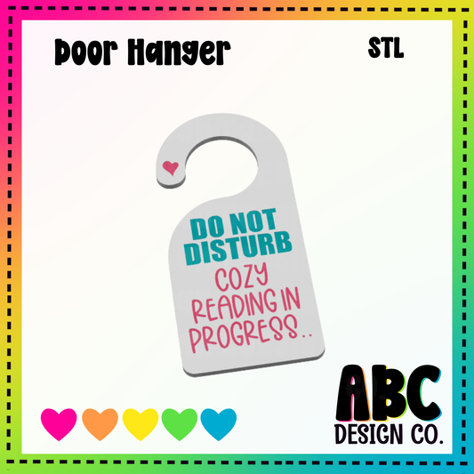 Cozy Reading - Door Hanger - STL & 3mf - Digital Download