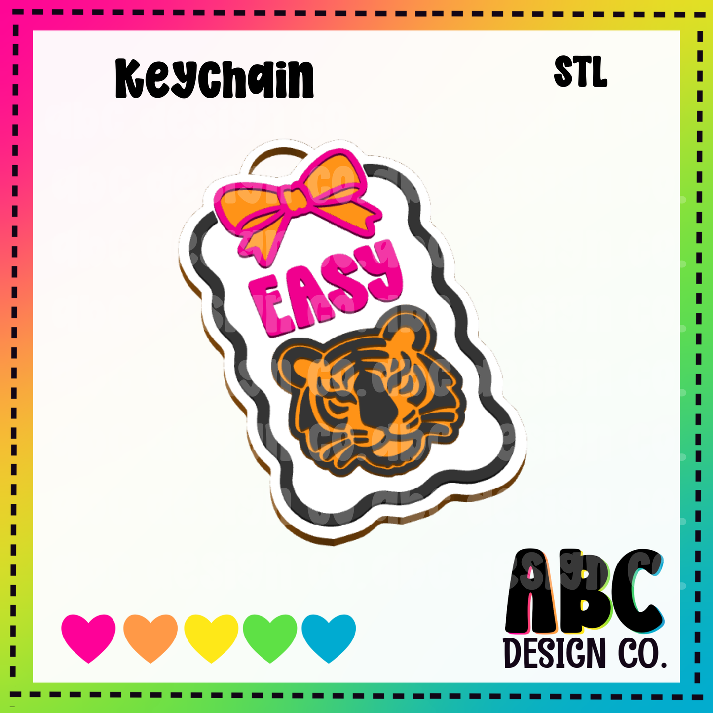 Easy Tiger -  Key Chain - STL & 3mf - Digital Download