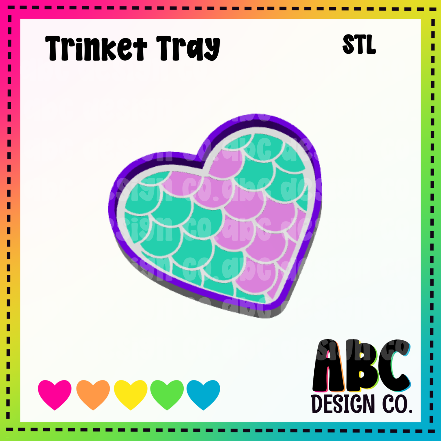 Mermaid Heart - Trinket Tray - STL & 3mf - Digital Download