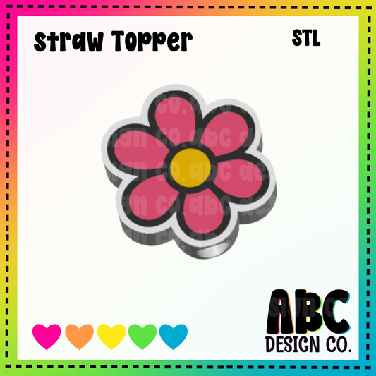 Daisy - Straw Topper - STL & 3mf - Digital Download
