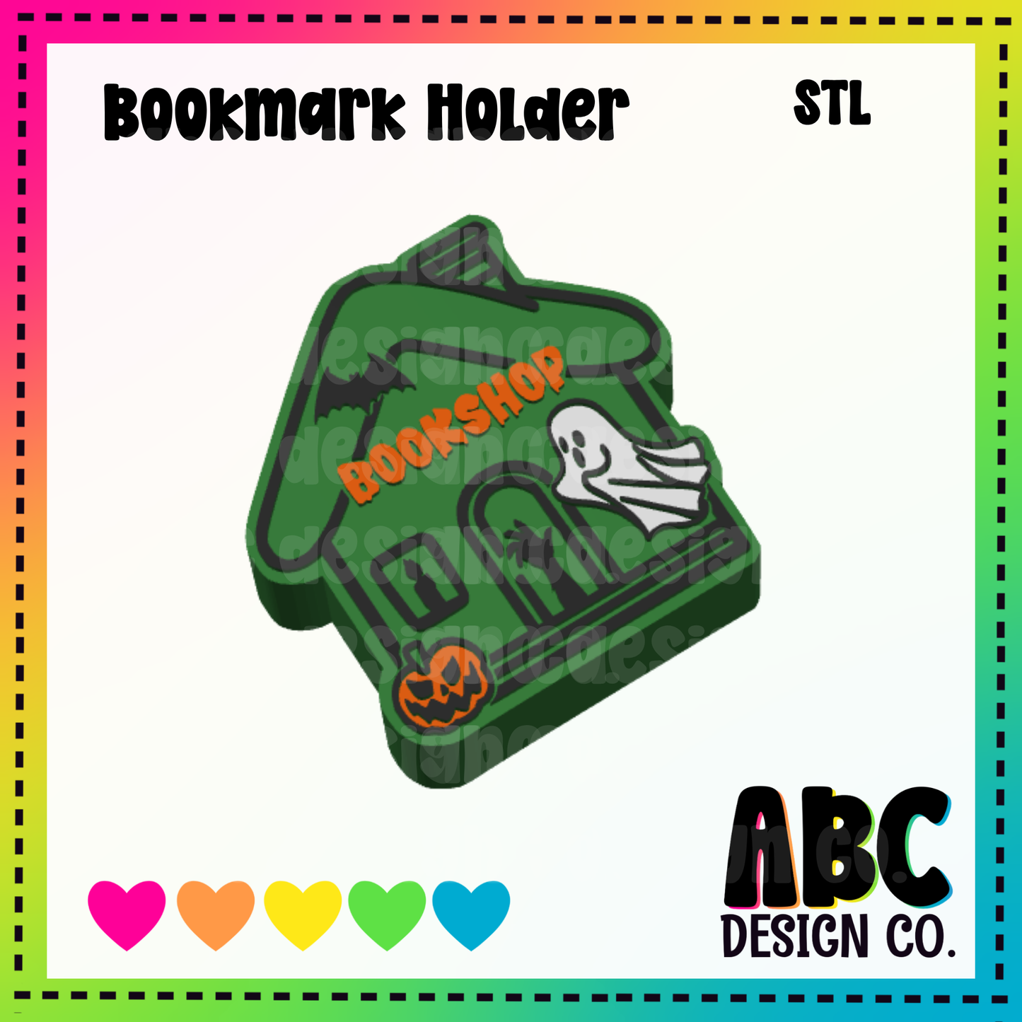 Halloween Bookshop - Bookmark Holder - STL & 3mf - Digital Download