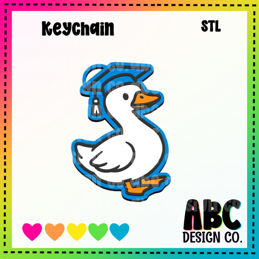 Graduation Goose -  Key Chain - STL & 3mf - Digital Download
