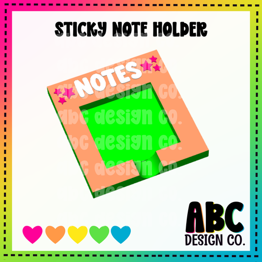 Notes - Sticky Note Holder - 3mf & STL - Digital Download -