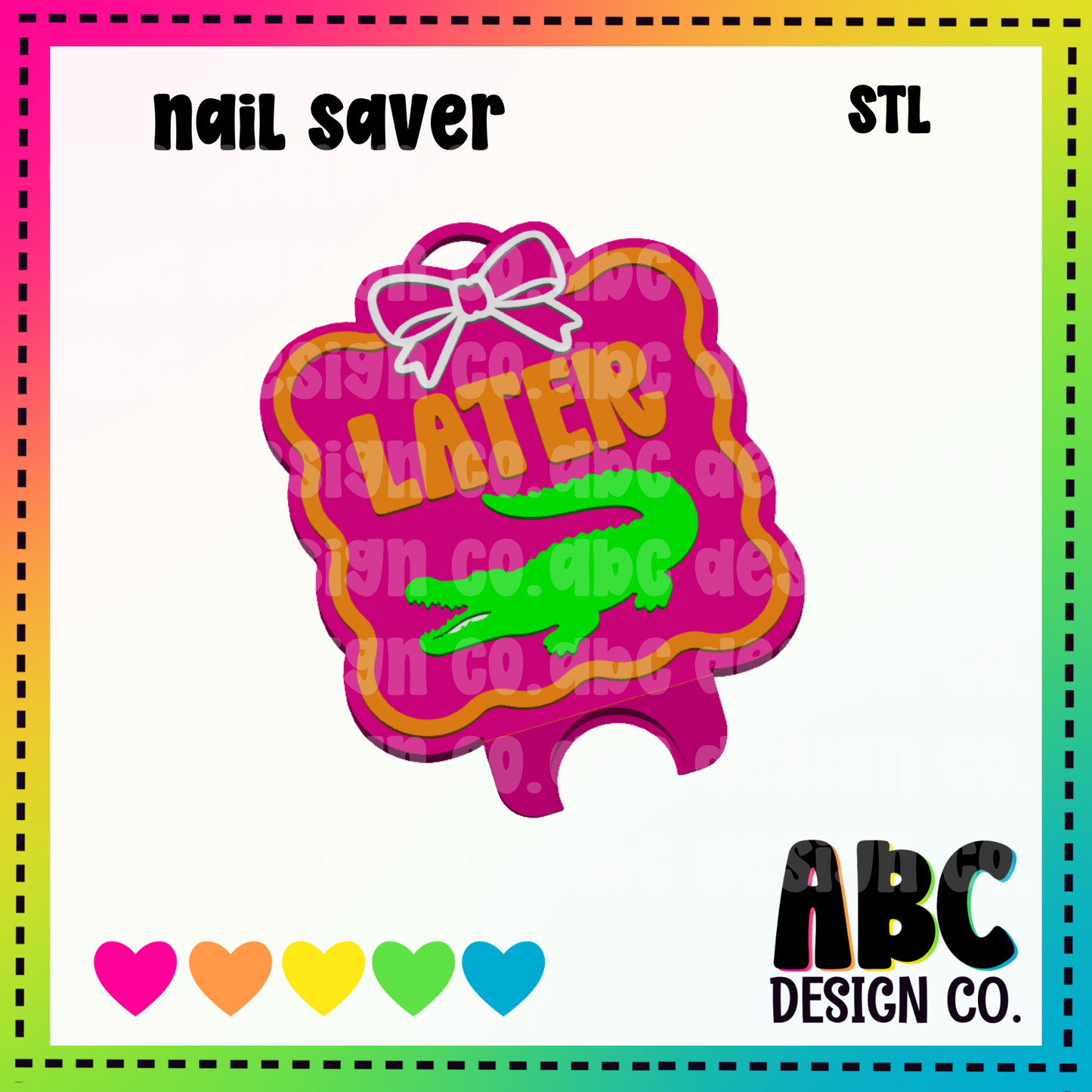 Later Gator -  Nail Saver Key Chain - STL & 3mf - Digital Download