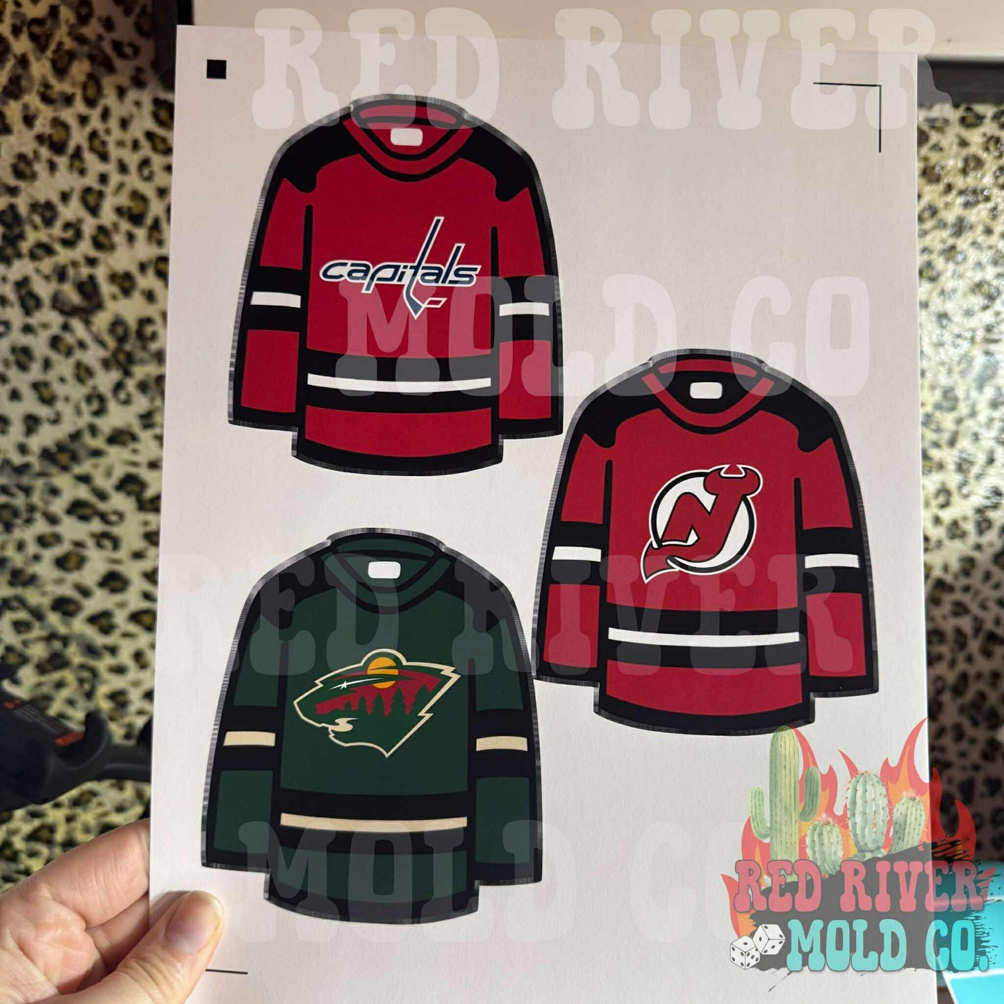 ABC Molds Hockey Jersey cardstock grab bag - Shipped by Red River Mold Co