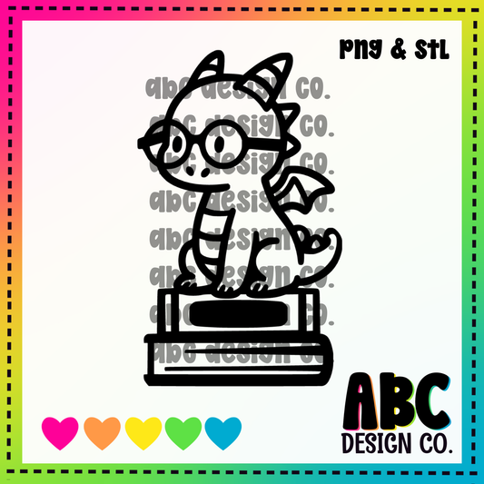 Reading Dragon PNG & STL - Semi-Exclusive - digital download