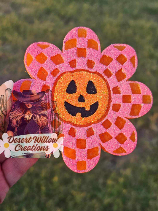 Checkered Pumpkin Flower Silicone Mold