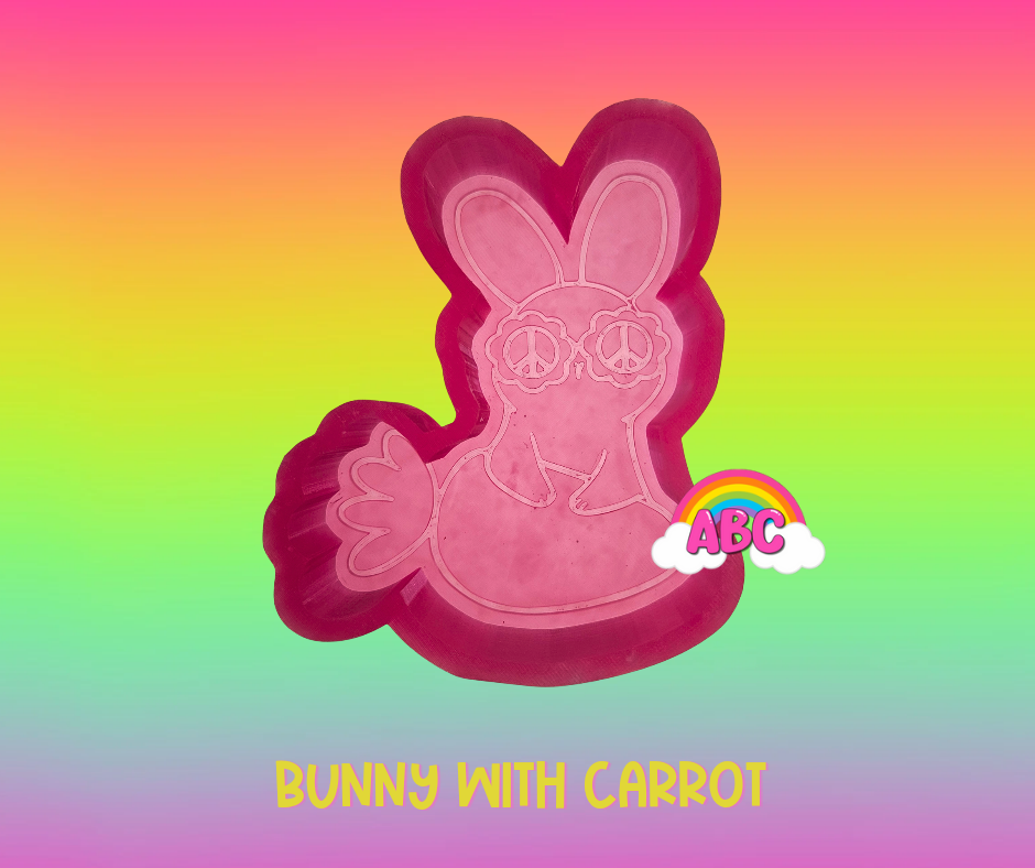 Peace Bunny & Carrot Silicone Mold