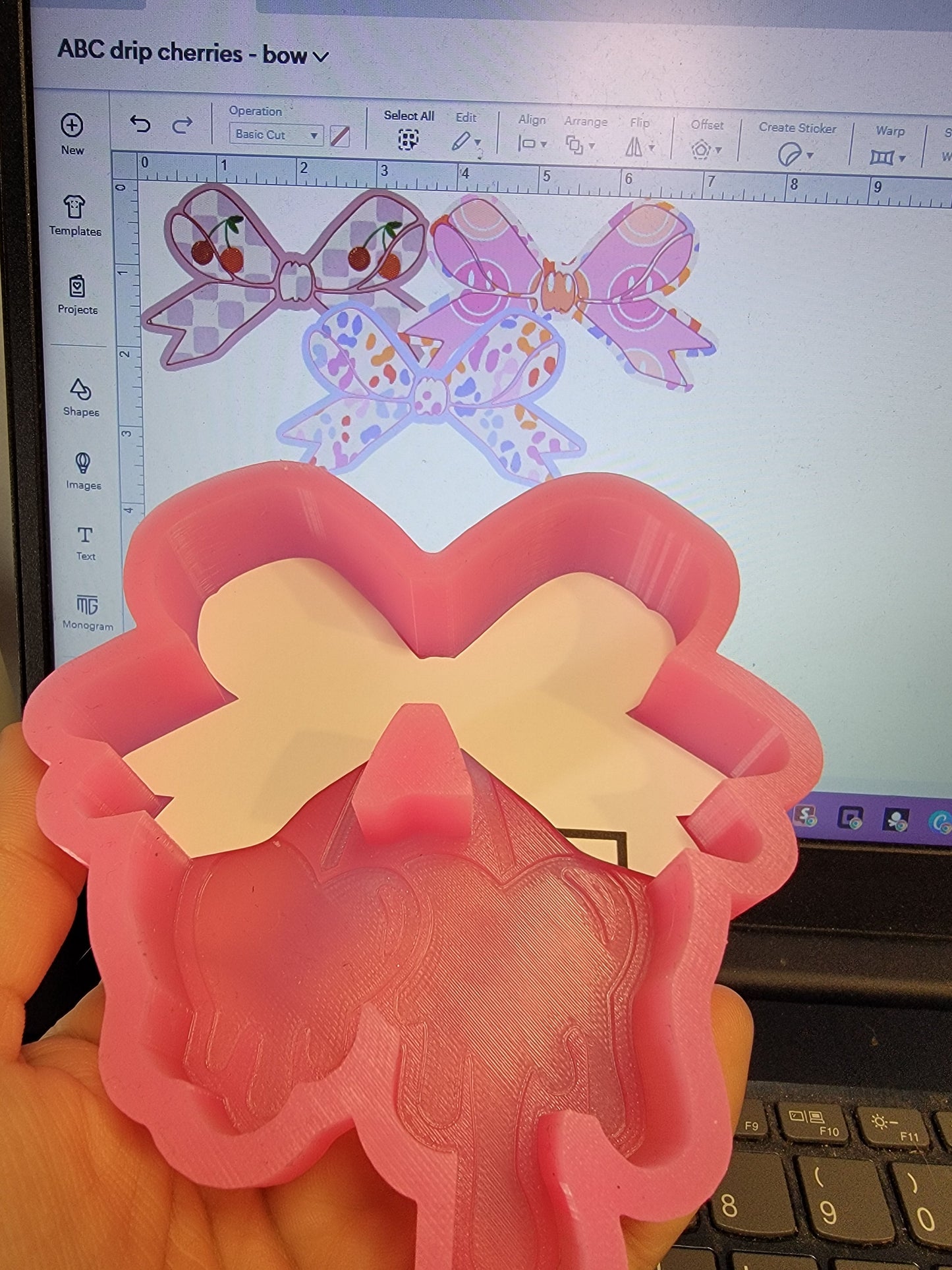 Bow Drip Heart Cherries Cardstock-  Sold & Shipped By Simply Sienna