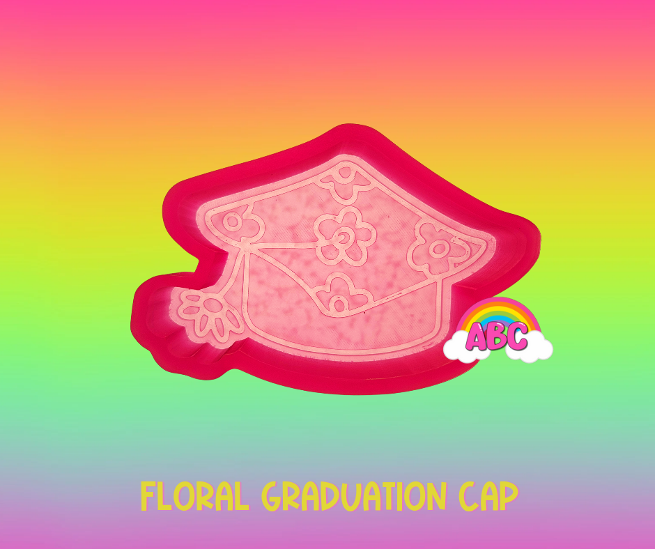 Floral Graduation Cap Silicone Mold