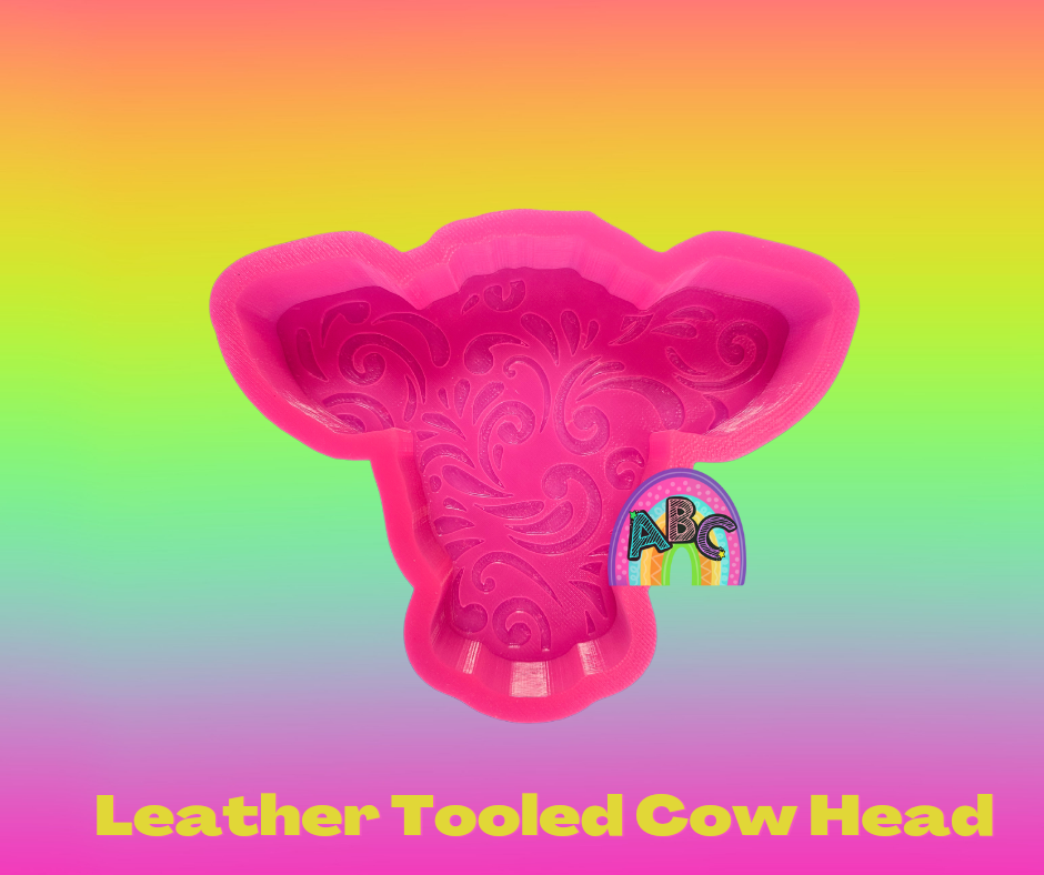 Leather Tooled Cow Head