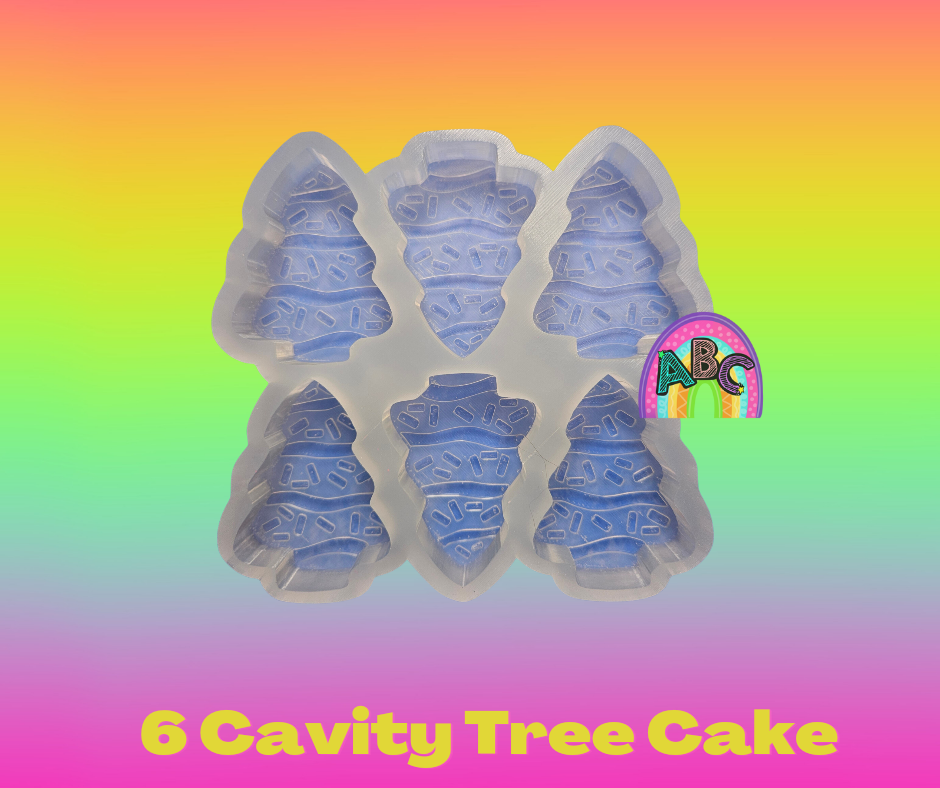 6 cavity sprinkle tree wax tart mold