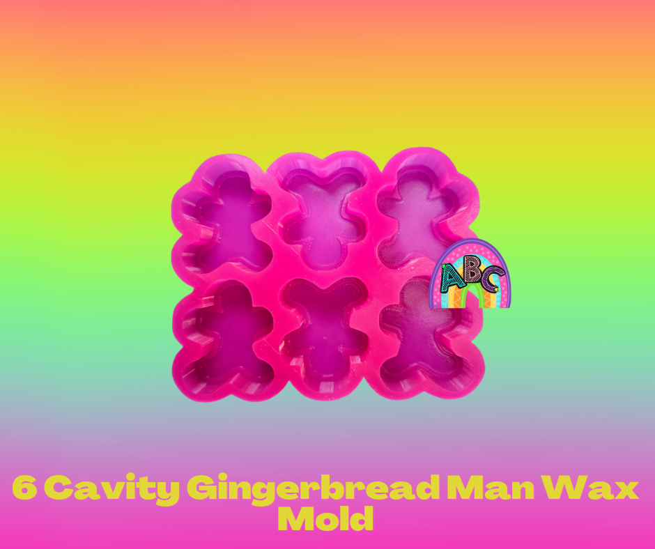 6 Cavity Gingerbread Man Wax Mold
